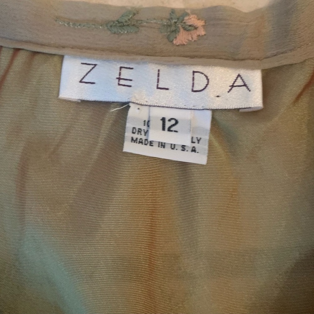 Vintage Y2K Zelda Silk Floral Embroidered Maxi Skirt Cottagecore Size 12 - Picture 7 of 7